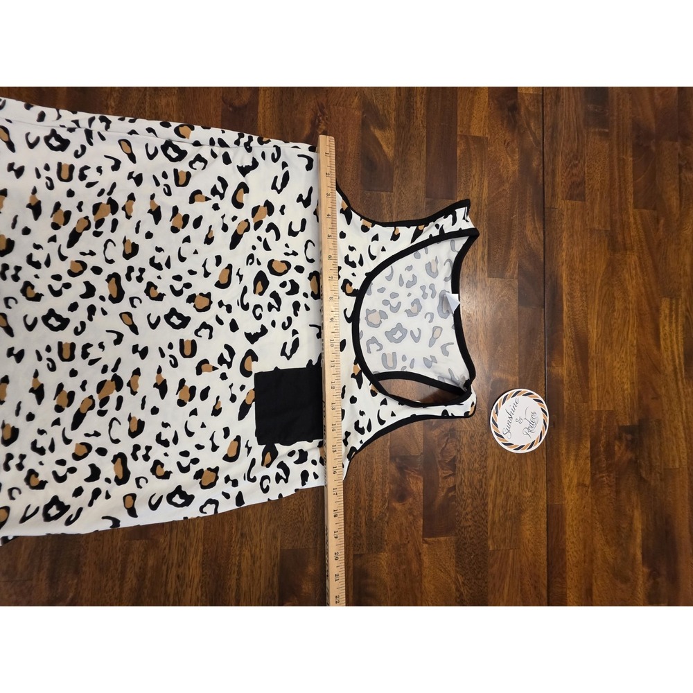 Sunshine & Rodeos Tank Top Women's small white Leopard Sleeveless y2k NWT sku 61 - Picture 4 of 8